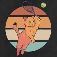 Funny Tennis Racket Cat Playing Tennis Cool Comfort Performance Bucket Hat