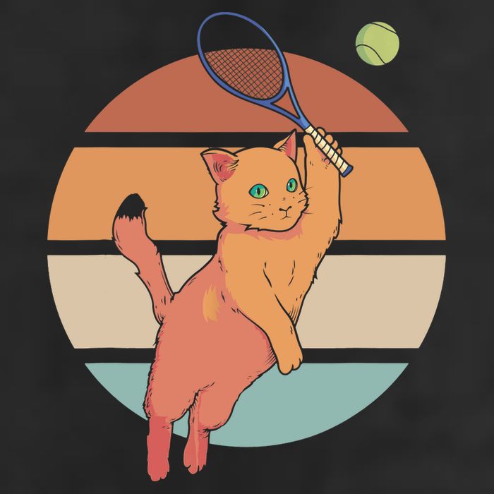 Funny Tennis Racket Cat Playing Tennis Cool Comfort Performance Bucket Hat