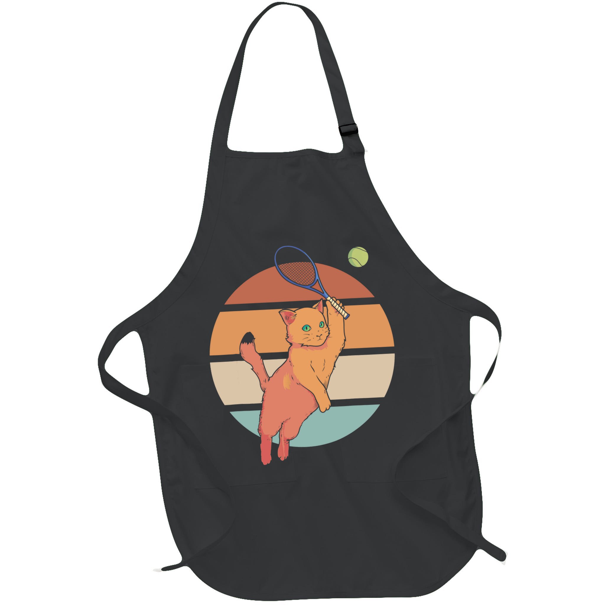 Funny Tennis Racket Cat Playing Tennis Apron
