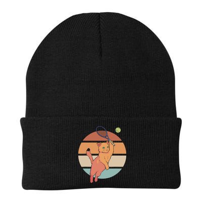 Funny Tennis Racket Cat Playing Tennis Beanie