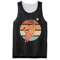 Funny Tennis Racket Cat Playing Tennis Mesh Reversible Basketball Jersey Tank