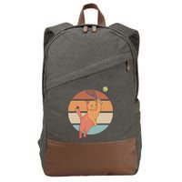 Funny Tennis Racket Cat Playing Tennis Cotton Canvas Backpack