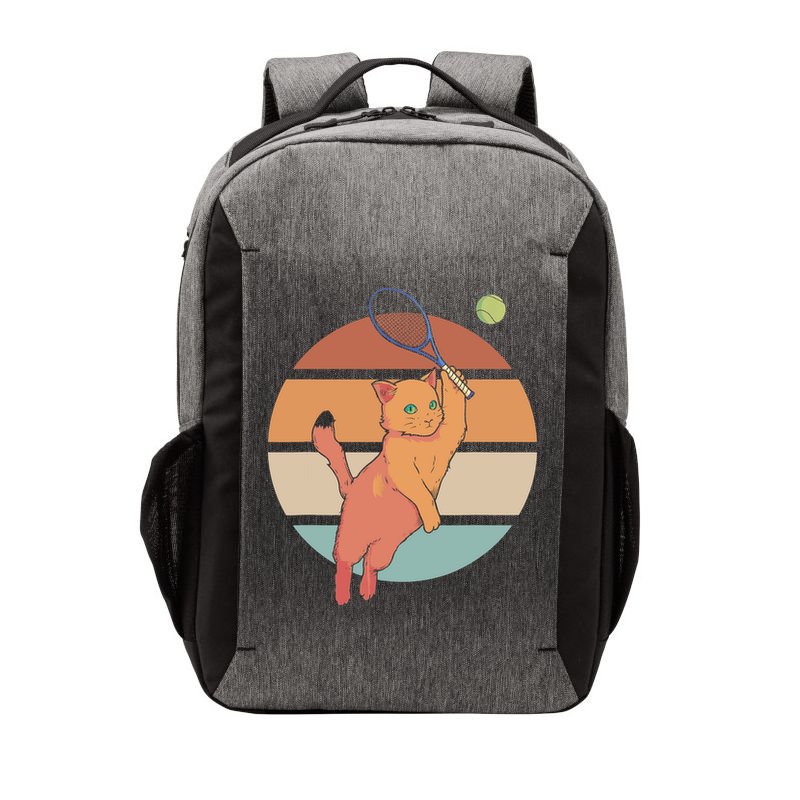 Funny Tennis Racket Cat Playing Tennis Vector Backpack