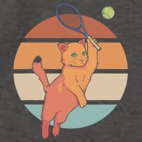 Funny Tennis Racket Cat Playing Tennis Vector Backpack