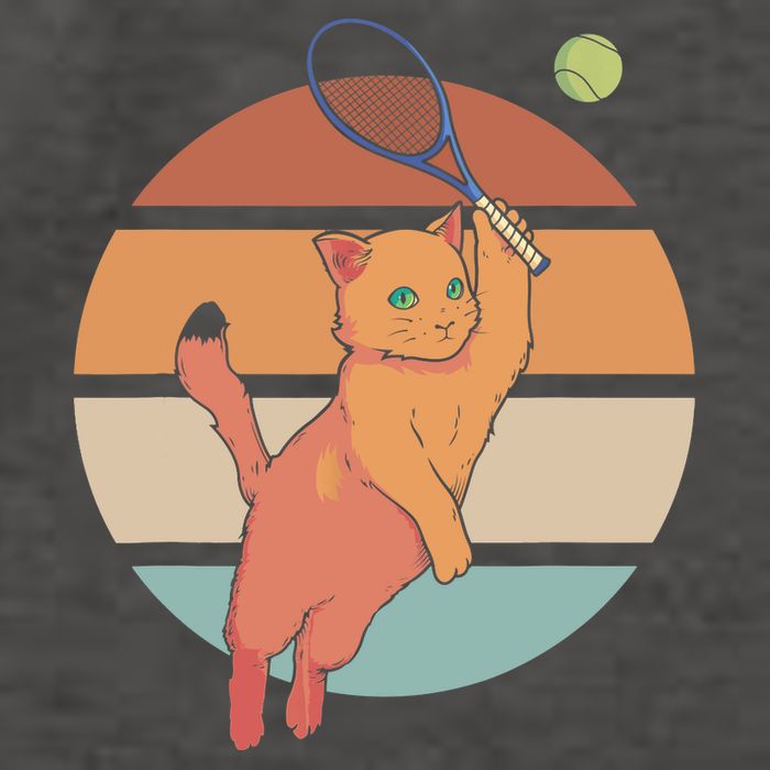 Funny Tennis Racket Cat Playing Tennis Vector Backpack