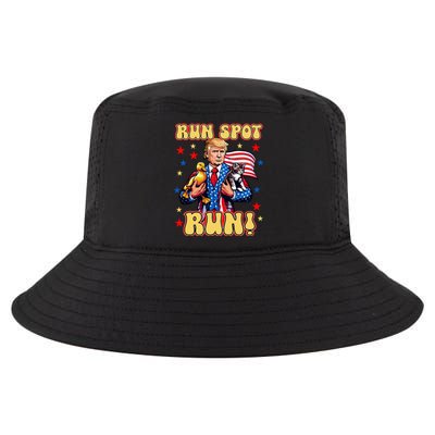 Funny Trump Run Harris Spot Run Dog Debate Election 2024 Cool Comfort Performance Bucket Hat