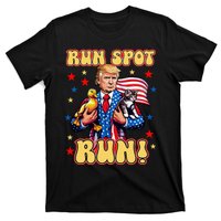 Funny Trump Run Harris Spot Run Dog Debate Election 2024 T-Shirt