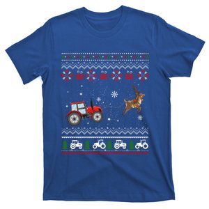 Farm Tractor Reindeer Fun Ugly Christmas Farmer Winter Xmas Cute Gift T-Shirt