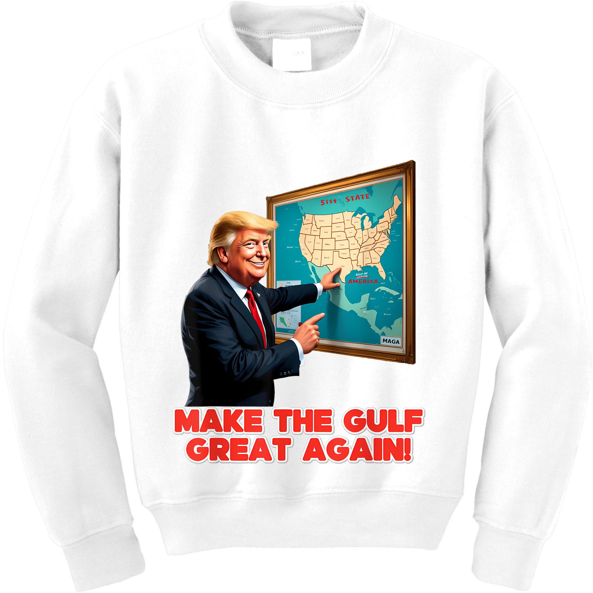 Funny Trump Renaming AmericaS Gulf Of Mexico Great Again Kids Sweatshirt