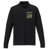 Funny Teacher Retirement Class Of 2025 Countdown In Progress Gift Performance Long Sleeve Polo