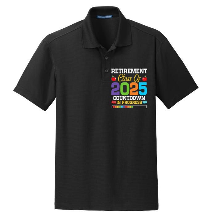 Funny Teacher Retirement Class Of 2025 Countdown In Progress Gift Dry Zone Grid Polo