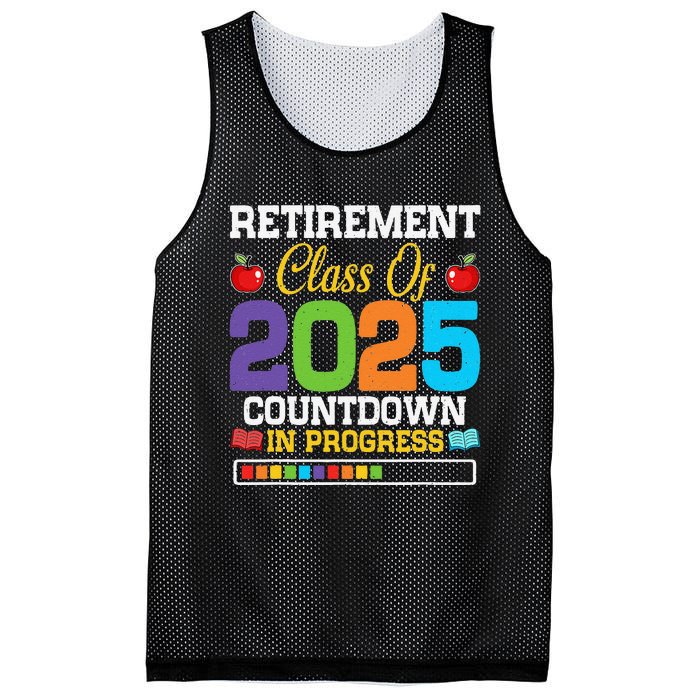 Funny Teacher Retirement Class Of 2025 Countdown In Progress Gift Mesh Reversible Basketball Jersey Tank