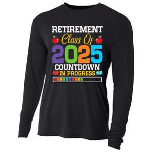 Funny Teacher Retirement Class Of 2025 Countdown In Progress Gift Cooling Performance Long Sleeve Crew