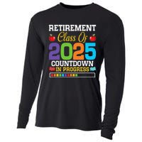 Funny Teacher Retirement Class Of 2025 Countdown In Progress Gift Cooling Performance Long Sleeve Crew