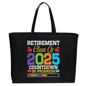 Funny Teacher Retirement Class Of 2025 Countdown In Progress Gift Cotton Canvas Jumbo Tote