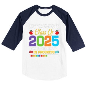 Funny Teacher Retirement Class Of 2025 Countdown In Progress Gift Baseball Sleeve Shirt