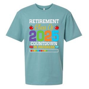 Funny Teacher Retirement Class Of 2025 Countdown In Progress Gift Sueded Cloud Jersey T-Shirt