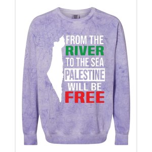 From The River To The Sea Palestine Will Be Free Colorblast Crewneck Sweatshirt