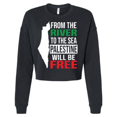 From The River To The Sea Palestine Will Be Free Cropped Pullover Crew