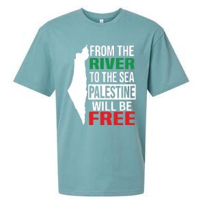 From The River To The Sea Palestine Will Be Free Sueded Cloud Jersey T-Shirt