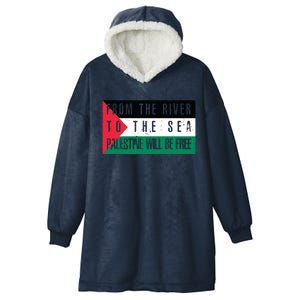 From The River To The Sea Palestine Will Be Free Hooded Wearable Blanket