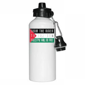 From The River To The Sea Palestine Will Be Free Aluminum Water Bottle