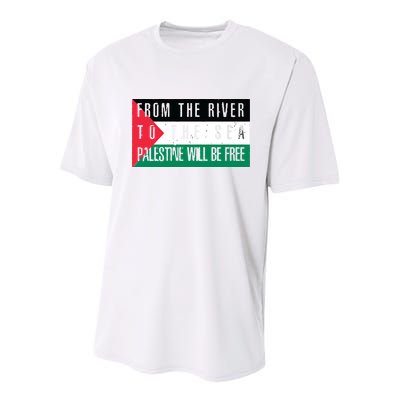 From The River To The Sea Palestine Will Be Free Youth Performance Sprint T-Shirt