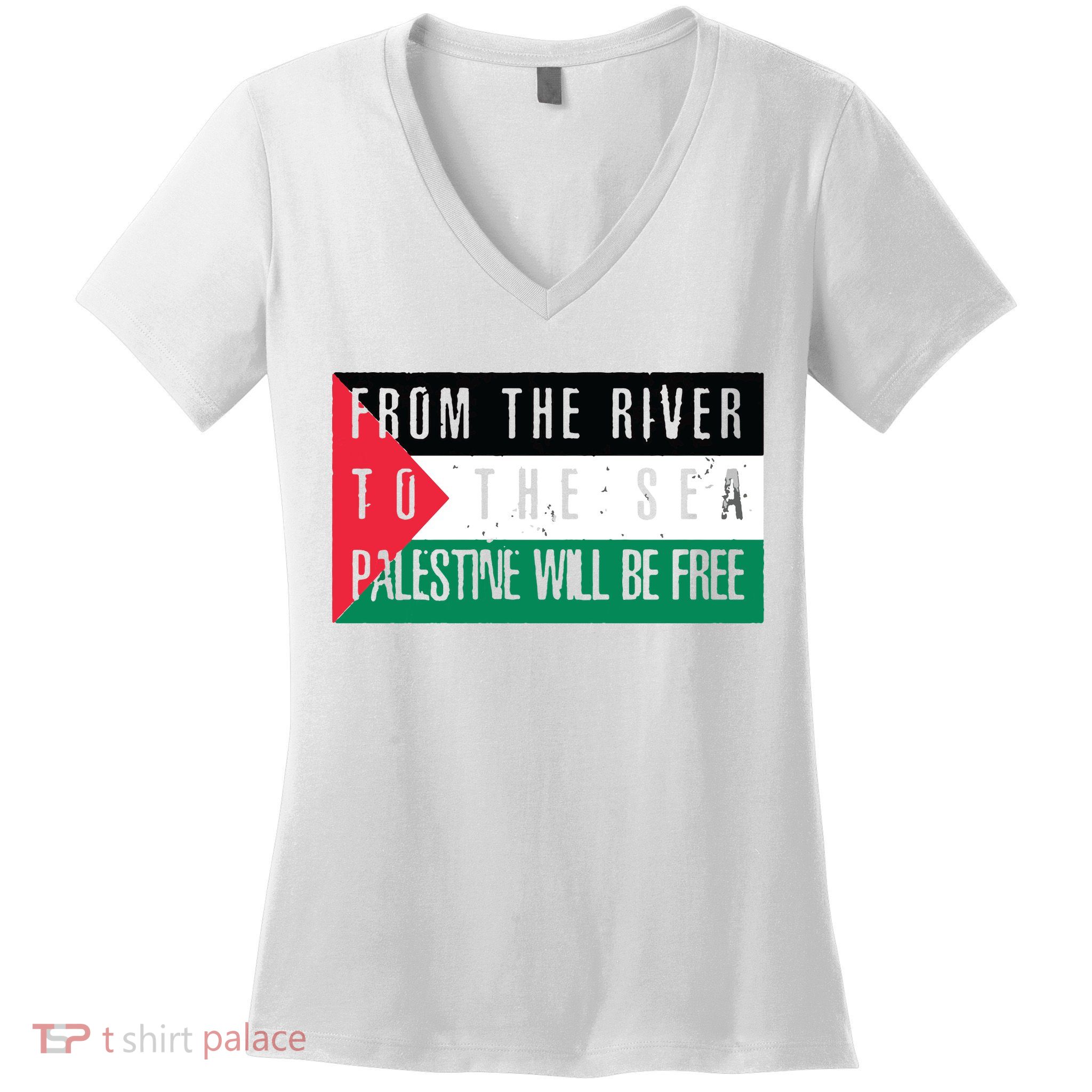 From The River To The Sea Palestine Will Be Free Women's V-Neck T-Shirt