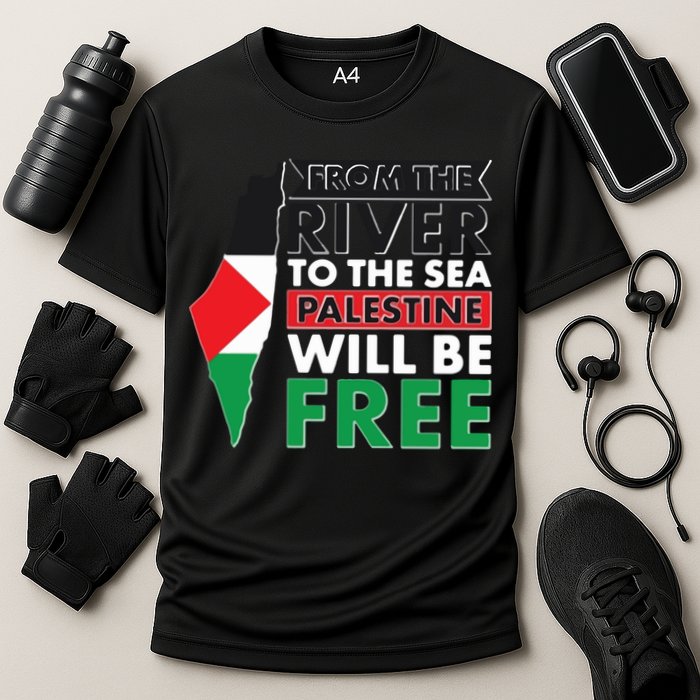 From The River To The Sea Palestine Will Be Free Cooling Performance Crew T-Shirt