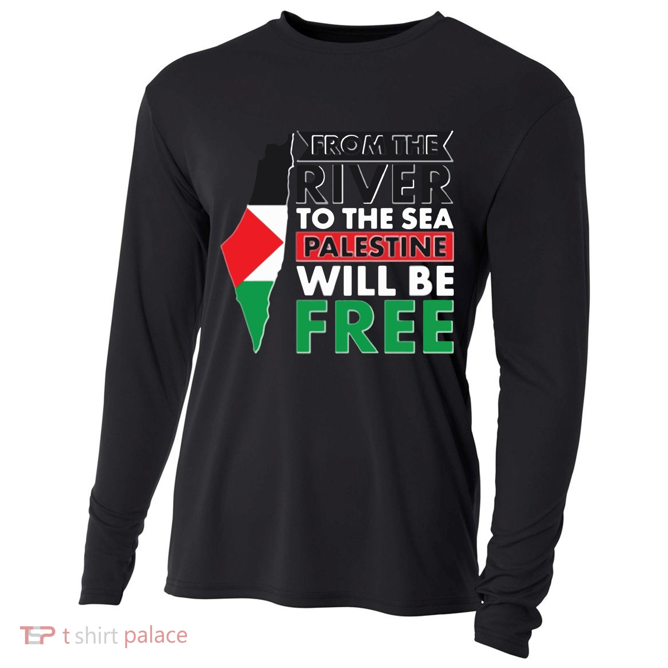 From The River To The Sea Palestine Will Be Free Cooling Performance Long Sleeve Crew