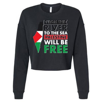 From The River To The Sea Palestine Will Be Free Cropped Pullover Crew