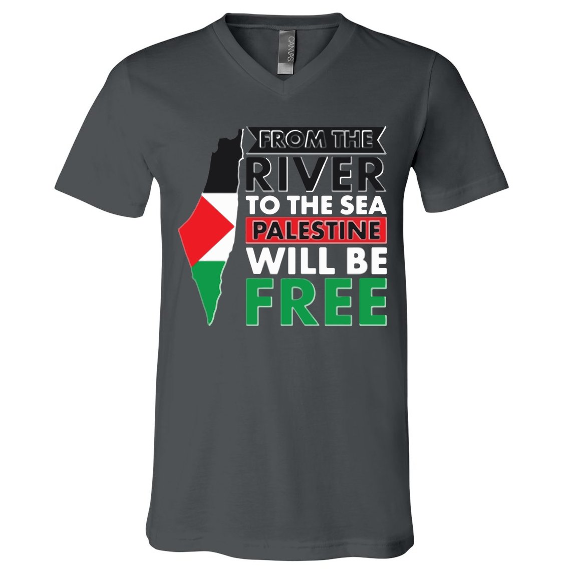From The River To The Sea Palestine Will Be Free V-Neck T-Shirt