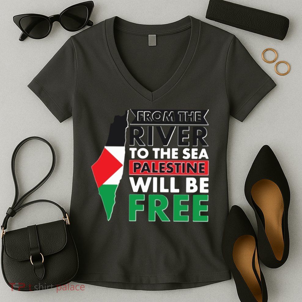 From The River To The Sea Palestine Will Be Free Women's V-Neck T-Shirt