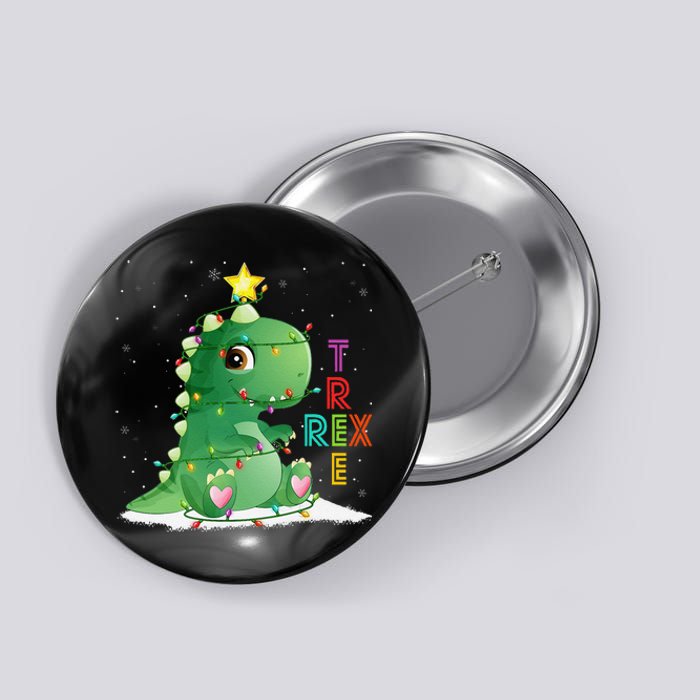 Funny Tree Rex Christmas Tree Lights Dinosaur T Rex Button