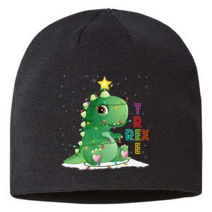 Funny Tree Rex Christmas Tree Lights Dinosaur T Rex Sustainable Beanie