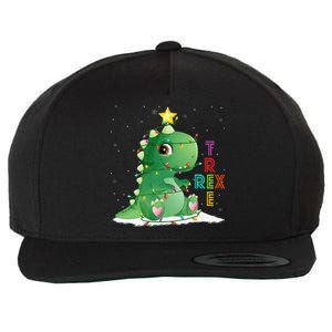 Funny Tree Rex Christmas Tree Lights Dinosaur T Rex Wool Snapback Cap