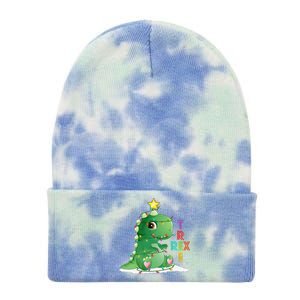 Funny Tree Rex Christmas Tree Lights Dinosaur T Rex Tie Dye 12in Knit Beanie