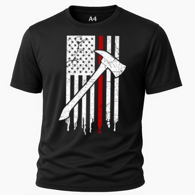 Firefighter Thin Red Line American Flag Gift Performance Shirt