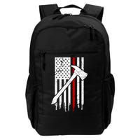 Firefighter Thin Red Line American Flag Gift Backpack
