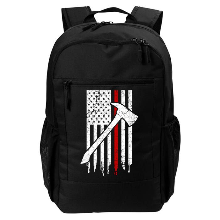 Firefighter Thin Red Line American Flag Gift Backpack