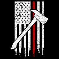 Firefighter Thin Red Line American Flag Gift Backpack
