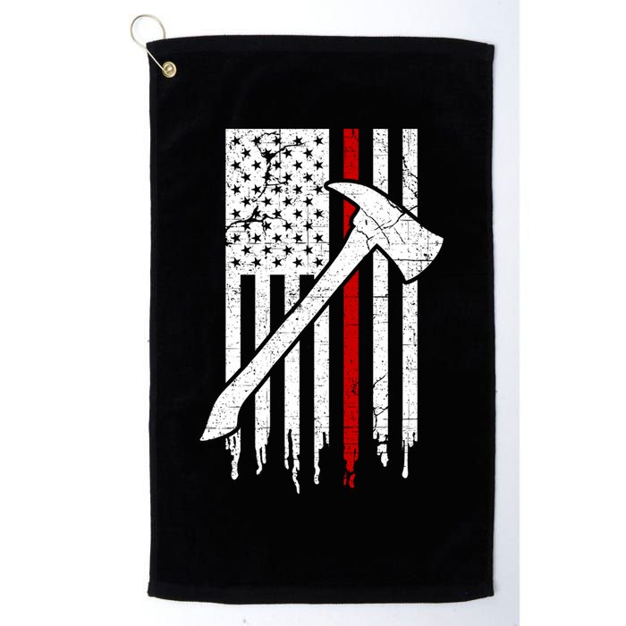 Firefighter Thin Red Line American Flag Gift Golf Towel