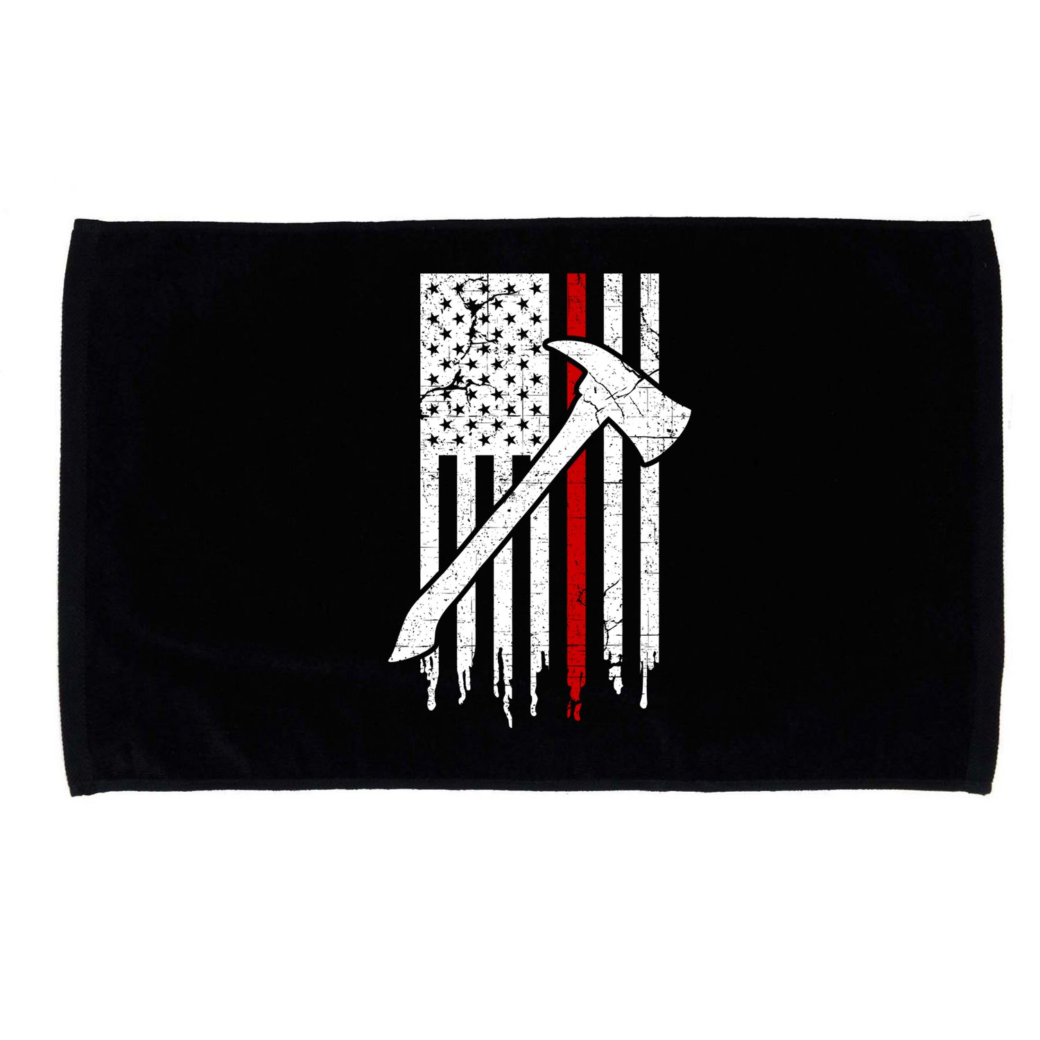 Firefighter Thin Red Line American Flag Gift Microfiber Hand Towel