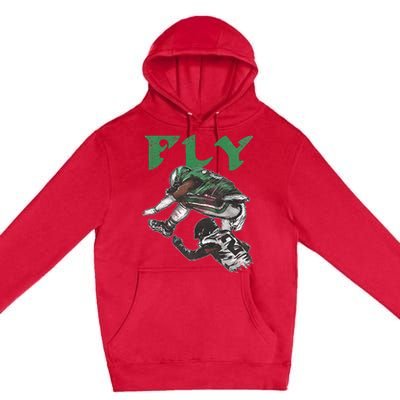 Fly The Reverse Hurdle Premium Pullover Hoodie