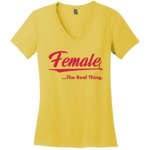 Female The Real Thing Women's V-Neck T-Shirt