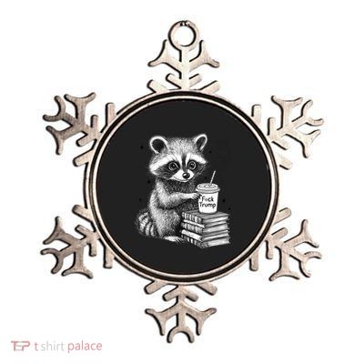 Fock Trump Raccoon Coffee Anti Trump Metallic Star Ornament