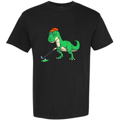 Funny T Rex Dinosaur Golf Giftss for Golfer Garment-Dyed Heavyweight T-Shirt