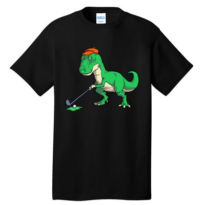 Funny T Rex Dinosaur Golf Giftss for Golfer Tall T-Shirt