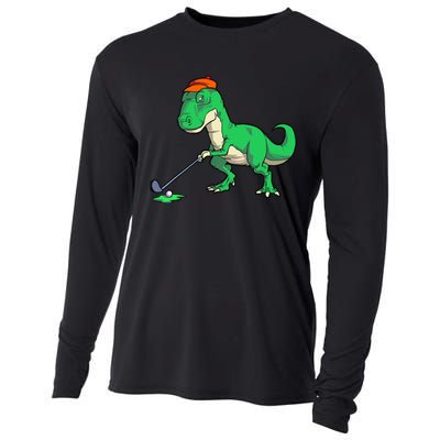 Funny T Rex Dinosaur Golf Giftss for Golfer Cooling Performance Long Sleeve Crew