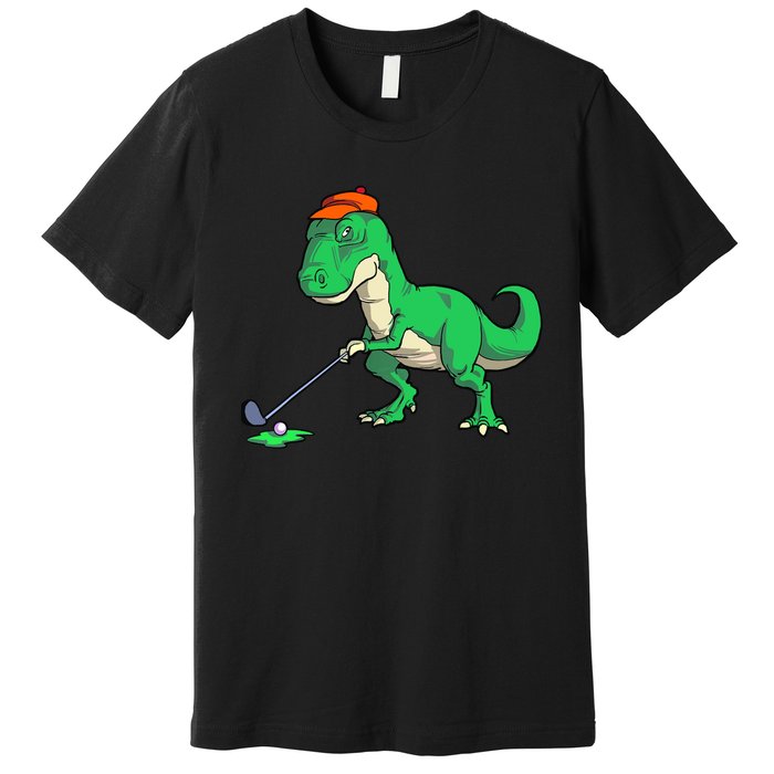 Funny T Rex Dinosaur Golf Giftss for Golfer Premium T-Shirt